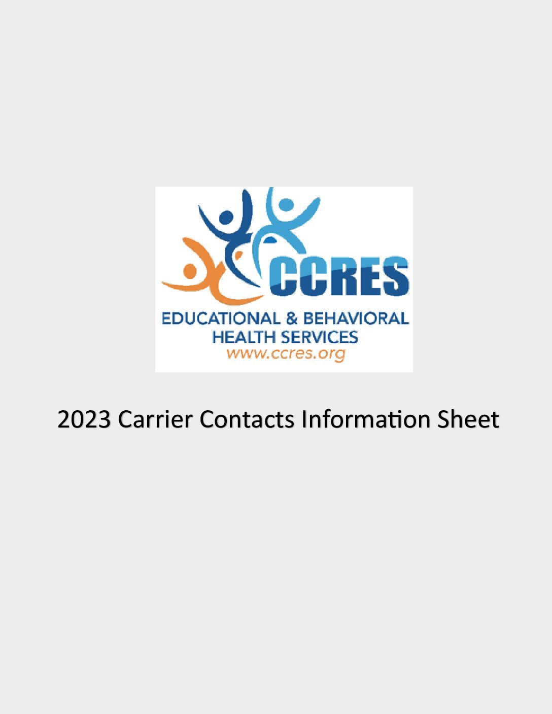 2023 Carrier Contacts Information Sheet